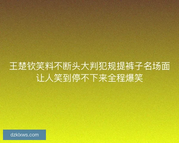 王楚钦笑料不断头大判犯规提裤子名场面让人笑到停不下来全程爆笑